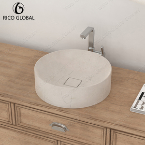 Lavabo rond à poser sur le comptoir, finition polie brillante, design minimaliste, robinet à levier à trou unique - Product Image 2