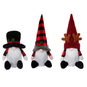 2025 New Gnome Plush Elf Rudolph Plaid Hat Forest Old Man Doll Christmas Ornament Decoration Supplies - Product Image 4