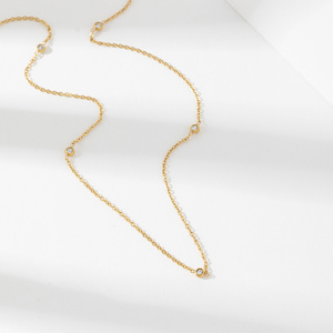 High <span class=keywords><strong>End</strong></span> 18k altın kaplama paslanmaz çelik tatlı su inci hazır gemi çapraz zincir Dangle kolye - Product Image 3