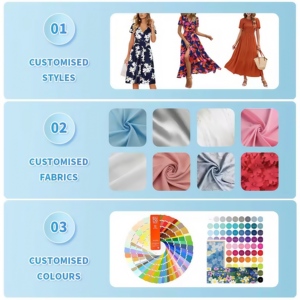 Robes d'été personnalisées Boho blanches avec surplis, col en V, volants superposés, ourlet ceinturé, broderie à oeillets, pour femmes élégantes - Product Image 5