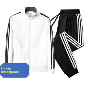 Conjunto Deportivo de Primavera/Otoño para <span class=keywords><strong>Hombre</strong></span>, Chaqueta Delgada con Tres Rayas y Cordón Ajustable, Dos Piezas, para Correr al Aire Libre - Product Image 5