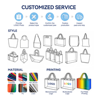 Tas tote belanja kain non-tenun lipat, tas tote belanja bahan kain bukan tenun laminasi pp dengan logo