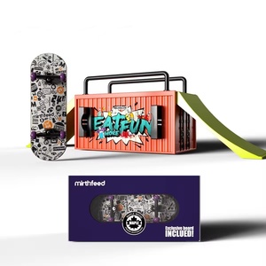 JIESEN DIY <span class=keywords><strong>Skate</strong></span> Maple Double Rocker Lightweight Park Ramp Parts <span class=keywords><strong>Tech</strong></span> <span class=keywords><strong>Deck</strong></span> Scene Venue Model Sets Novelty Toys Gift Skateboard - Product Image 1