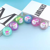 Nouvelle boule anti-stress créative en plastique de Noël de 6 cm avec poudre dorée de maltose, jouet de décompression unisexe à partir de 14 ans et vente en gros d'usine