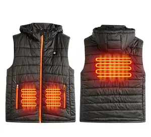 Gilet invernale da uomo in cotone scaldacollo leggero antivento e alla moda riscaldato con cerniera ricaricabile da esterno