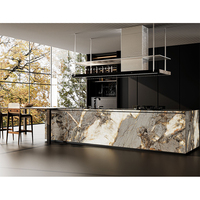 Dalles de carrelage en pierre frittée Onyx 160x320cm, polies et émaillées, pour murs et sols de salle de bain, en porcelaine, imitation marbre artificiel.