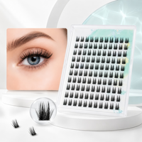 Faux cils en fibres végétales sans colle, sans cruauté, avec bande transparente invisible, logo personnalisé, emballage OEM, application facile, volume naturel