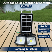 Kit de lanterne solaire d'urgence pour l'extérieur, panneau solaire 4W 6V avec lumière LED arrière 5W et mini lampes pour le camping et la pêche
