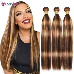 Fournisseurs de cheveux en gros échantillon gratuit paquet de cheveux, paquet de cheveux brésiliens vierges bruts de couleur à reflets, tissage de cheveux humains droits - Product Image 2