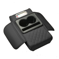 Boîte d'Accoudoir Universelle en Cuir pour Voiture, Rehausseur de Console Centrale avec Porte-Gobelet et Rangement, Vente en Gros