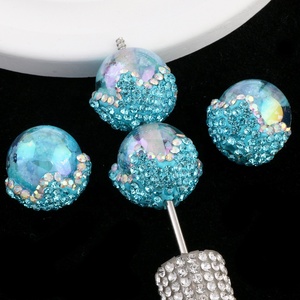 Nuove Perle Acriliche Focalizzanti Fantasia, Perle Distanziatrici 20mm Effetto Nuvola Bubblegum con Strass per Penne e Creazione di Gioielli, Ingrosso - Product Image 3