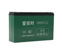 Batterie Gel VRLA à Décharge Profonde Aianshi 12V 32Ah 6-EVF-32 Sans Entretien Scellée Rechargeable pour Chariot Élévateur, Voiturette de Golf, Nettoyeur, Véhicule Électrique
