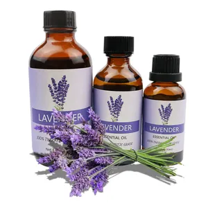 Essential Oils Single Bottle Lavender Essential Oil Private Label OEM 100% Pure 10ml 30ml 60ml 120ml Aroma 2 Bottles 2 Years