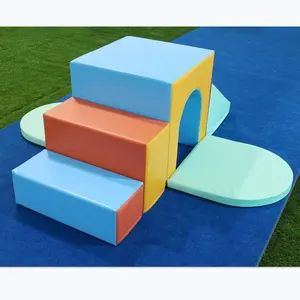Newest design pvc and sponge kids children indoor rainbow bridge soft play set