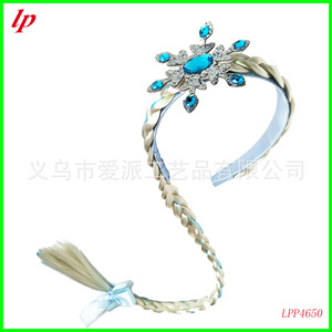 Frozen 2 <b>Braided</b> Wig With Snowflake <b>Accessory</b> Elsa Princess Wig LPP4650 Synthetic Kanekalon Fiber Glueless - Product Image 1