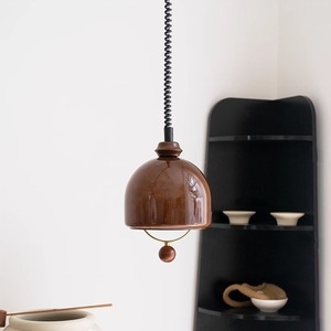 โคมไฟระย้าสไตล์วินเทจญี่ปุ่น ทำจากไม้เนื้อแข็ง ดีไซน์มินิมอล สำหรับห้องอาหาร ร้านอาหาร บาร์  แบบขยายได้ พร้อมกระจก - Product Image 5