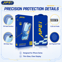 Protection d'écran en verre trempé APEI 2.5D pleine couverture de haute qualité pour iPhone 17 16 18 Pro Max/Duo – Accessoire de téléphone portable