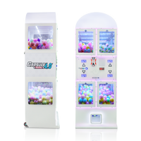 KEKU Distributeur de capsules d'œufs torsadés personnalisable, Premium, à 4 compartiments, pour jouets en capsule, équipement de divertissement de type borne d'arcade à monnayeur