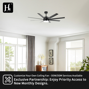 Ventilateur de plafond à LED noir de 72 pouces, grande vitesse de ventilation, réversible, avec lampe et télécommande - Product Image 5