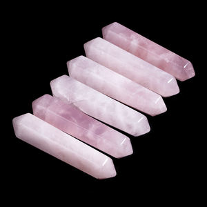 במגמת באיכות גבוהה קריסטל ריפוי אבן טבעית גבישים רוז קוורץ כפול סיים כפול נקודות קריסטל לקישוט - Product Image 5