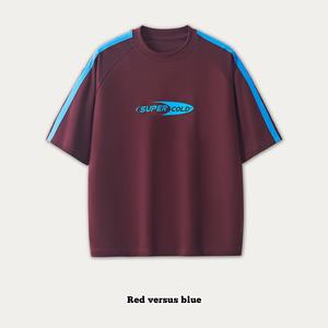 Gran venta al por Mayor de verano de alta calidad 100% algodón 270 gramos Colorblock camisetas Unisex Street Vintage peso pesado logotipo personalizado - Product Image 2