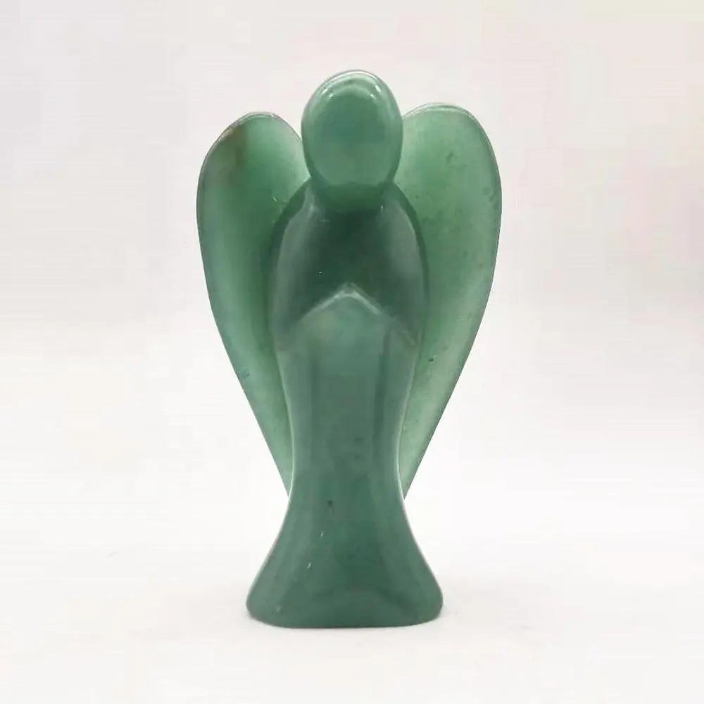 Prachtige En Grondige Hand Gesneden Groene Aventurijn Gem Angel Godin Sculpturen Van Chinese Fabrieken