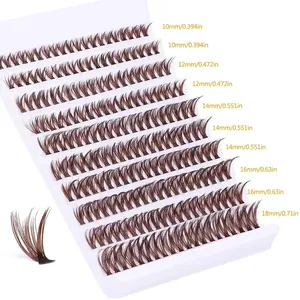 200 clusters 40p brown eyelash , 8-16mm, natural brown makeup DIY eyelash <b>extensions</b>, suitable for daily gatherings - Product Image 2