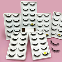 Usine En Gros Lash Strips3d Soie Cils Naturels Wispy Vegen Faux Cils 10 Paires Faux Vison Lash Set Cruelty-Free