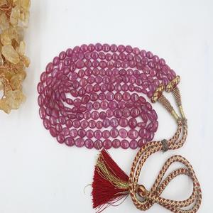 Collares de Plata de Calidad AAA+ con Rubíes Naturales para Mujer, Cuentas de Piedras Preciosas de Forma Ovalada, Excelente Regalo para Joyería - Product Image 1