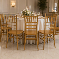 Chaise d'événement moderne dorée de style Chiavari, chaise de banquet en bois pour mariage, idéale pour la location en hôtel et salle de réception
