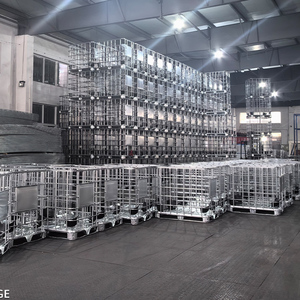بثق خزان بلاستيك أوتوماتيكي سعة 1000 لتر IBC بإطار قفص IBC