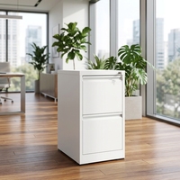 Armoire de classement mobile en métal à 2 tiroirs avec serrure à 3 points, design moderne, utilisation commerciale