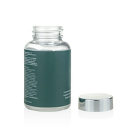 Costume 3 pièces, bouteille de pilules de 30ml 50ml 100ml, flacon en verre transparent, avec couvercle en aluminium