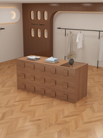 Magasin de vêtements longue Table avec comptoir en verre Table d'affichage de sac à chaussures et table de flux d'affichage de bijoux pour le salon