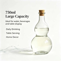 Bouteille en verre transparente double gourde de 750 ml, gravure personnalisée, sérigraphie, givrée, pour parfum d'intérieur, liqueur, cadeau artisanal
