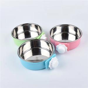 ידידותי לסביבה סיטונאית לחיות מחמד אספקה תליית נירוסטה כלב & חתול מזון/קערות דפוס מוצק לחיות מחמד שתיית קן כלוב - Product Image 1