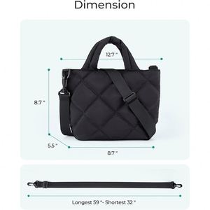 Sac à main matelassé pour femme, mini sac fourre-tout, sac bandoulière, sac à l'épaule léger en nylon matelassé pour femme, vente en gros - Product Image 2
