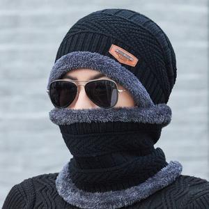 Gorro de Punto Grueso de Invierno al por Mayor para Hombre, Cuello de Terciopelo Cálido Integrado, Cortavientos y Resistente al Frío para Mujer - Product Image 4