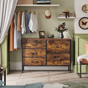 Tủ quần áo bằng gỗ cho phòng ngủ với 5 ngăn kéo, tủ rộng ngăn kéo cho phòng ngủ, tủ vải cho phòng khách - Product Image 4