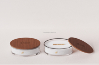 C & H Vente en gros Pot à bougie en céramique en forme de bateau cymbiforme Design unique Récipient en céramique personnalisé Mèche en bois en forme de navire
