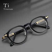 Monture de lunettes de vue rétro japonaise de style vintage TARO, conçue par des designers, à monture large, en acétate, forme polygonale, pour verres à haute correction AC