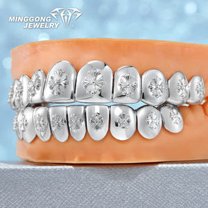 Solido Iris Crucifer croce Grillz 10K 14K 18K oro e 925 argento Sterling Top 10 inferiore 10 alla moda denti per uomo e donna - Product Image 2