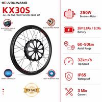 Kit Konversi Sepeda Listrik KX30S DIY Motor Brushless 250W Baterai 36V 5.8Ah 8.7Ah Jarak Tempuh 90km Komuter Kota Grosir
