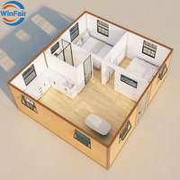 Maison préfabriquée modulaire moderne WinFair China, conteneur préfabriqué avec 2 chambres et salle de bain pour habitation / Casa Container
