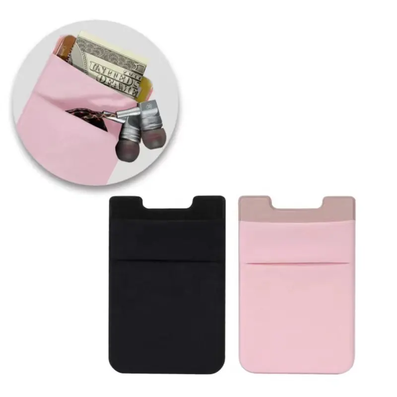 Factory Price Mobile Phone Card Holder Cell Phone Case ID Card Holders Silicone Wallet Card Holder