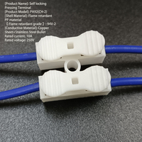 Bloc de terminaison à pression à deux ou trois positions PA92U/CH-2 de qualité supérieure pour éclairage LED, connecteur rapide pour câble blanc