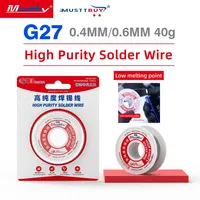 Kawat Solder Musttby G27 40g 04/06mm Kemurnian Tinggi dengan Inti Rosin, Tanpa Pembersihan, Suhu Rendah, Alat Las untuk Kamera