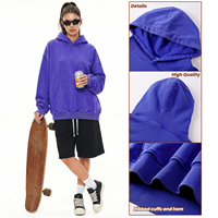 Vente en gros OEM ODM Sweat à capuche streetwear oversize uni en molleton bouclette lavé 380 GSM 100% Coton pour Hommes avec logo personnalisé