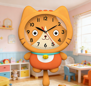 <span class=keywords><strong>Orologio</strong></span> da Parete a Forma di <span class=keywords><strong>Gatto</strong></span> Cartoon, Design Minimalista <span class=keywords><strong>con</strong></span> Coda Oscillante, per Ufficio, Casa, Decorazione, Uso Bambini - Product Image 4