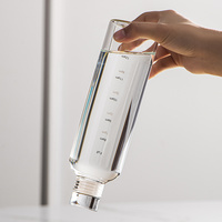 Portable réutilisable 500ml 1000ml Transparent logo personnalisé tasse à boire marqueur de temps bouteille d'eau en verre verres de qualité supérieure